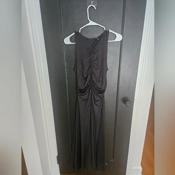 NWT By Anthropologie Sleeveless Hardware Ruched Midi Dress - Picture 5 of 6